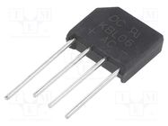 Bridge rectifier: single-phase; Urmax: 600V; If: 4A; Ifsm: 125A 