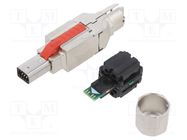 Connector: Mini I/O Type 1 (D); plug; PIN: 4; Cat: 5e; shielded TE Connectivity