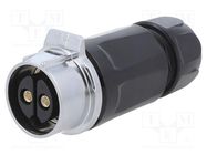 Connector: circular; plug; size 28; 02; female; PIN: 2; for latch 