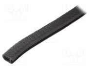 Hole and edge shield; PVC; L: 10m; black; H: 14.5mm; W: 10.5mm RST ROZTOCZE