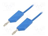 Test lead; 60VDC; 16A; with 4mm axial socket; Len: 1m; blue HIRSCHMANN T&M