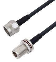 RF COAX CABLE, N PLUG-N BHD JACK, 1.5FT