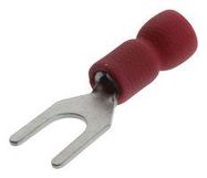 TERMINAL, SPADE/FORK, #8, CRIMP, RED