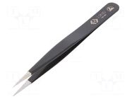 Tweezers; Blade tip shape: sharp; Tweezers len: 120mm; ESD C.K