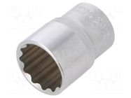 Socket; 12-angles,socket spanner; 22mm; 1/2"; Plating: chromium C.K