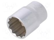 Socket; 12-angles,socket spanner; 24mm; 1/2"; Plating: chromium C.K