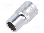 Socket; 12-angles,socket spanner; 12mm; 1/2"; Plating: chromium C.K