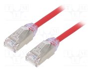 Patch cord; F/UTP,TX6A-28™; 6a; wire; Cu; LSZH; red; 0.5m; 28AWG PANDUIT