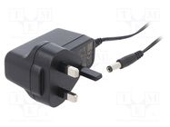 Power supply: switching; mains,plug; 12VDC; 1A; 12W; Out: 5,5/2,1 XP POWER