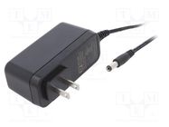 Power supply: switching; mains,plug; 9VDC; 2A; 18W; Out: 5,5/2,1 XP POWER