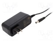 Power supply: switching; mains,plug; 24VDC; 1A; 24W; Out: 5,5/2,1 XP POWER