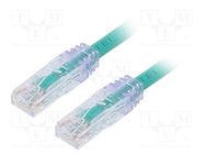 Patch cord; TX6™ PLUS,U/UTP; 6; stranded; Cu; LSZH; green; 3m; 24AWG PANDUIT