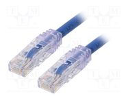 Patch cord; TX6A™ 10Gig,U/UTP; 6a; wire; Cu; PVC; blue; 1m; 24AWG PANDUIT