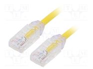 Patch cord; TX6A-28™,U/UTP; 6a; wire; Cu; LSZH; yellow; 2m; 28AWG PANDUIT