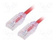 Patch cord; TX6A-28™,U/UTP; 6a; wire; Cu; LSZH; red; 2m; 28AWG PANDUIT