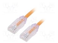 Patch cord; TX6A-28™,U/UTP; 6a; wire; Cu; LSZH; orange; 2m; 28AWG PANDUIT