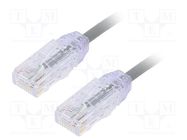 Patch cord; TX6-28™,U/UTP; 6; stranded; Cu; LSZH; grey; 2m; 28AWG PANDUIT