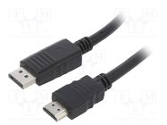 Cable; DisplayPort 1.1,HDMI 2.0; DisplayPort plug,HDMI plug GEMBIRD