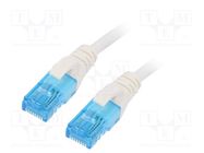 Patch cord; U/UTP; 5e; stranded; CCA; PVC; white; 0.25m; 26AWG DIGITUS