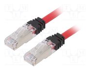 Patch cord; S/FTP,TX6A™ 10Gig; 6a; stranded; Cu; LSZH; red; 5m PANDUIT