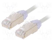 Patch cord; F/UTP,TX6A-28™; 6a; wire; Cu; LSZH; grey; 3m; 28AWG PANDUIT