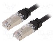 Patch cord; S/FTP,TX6A™ 10Gig; 6a; stranded; Cu; LSZH; black; 1m PANDUIT