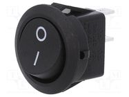 ROCKER; SPST-NO; Pos: 2; ON-OFF; 10A/250VAC; black; 35mΩ; Body: black E-SWITCH