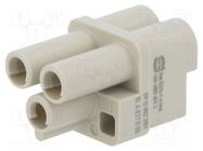 Connector: HDC; contact insert; female; Han Q; PIN: 3; 2P+PE; 40A HARTING