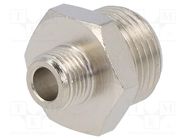 Nipple; reductive; nickel plated brass; Input thread: G 1/8" PNEUMAT