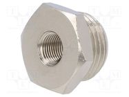 Nipple; threaded,reductive; nickel plated brass; max.300°C PNEUMAT