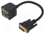 Converter; D-Sub 15pin HD socket x2,DVI-I (24+5) plug; 0.3m 