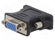 Adapter; D-Sub 15pin HD socket,DVI-I (24+5) plug; black GEMBIRD