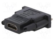 Adapter; DVI-D (18+1) plug,HDMI socket; black 