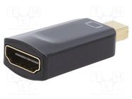 Adapter; DisplayPort 1.2,HDMI 1.3; Support: 1080p,FullHD; black GEMBIRD