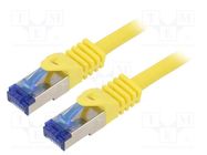 Patch cord; S/FTP; 6a; stranded; Cu; LSZH; yellow; 1m; 26AWG LOGILINK