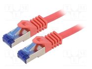 Patch cord; S/FTP; 6a; stranded; Cu; LSZH; red; 1.5m; 26AWG; -20÷75°C LOGILINK