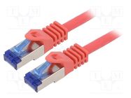 Patch cord; S/FTP; 6a; stranded; Cu; LSZH; red; 5m; 26AWG; -20÷75°C LOGILINK