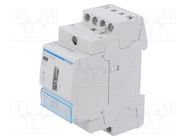 Contactor: 4-pole installation; 25A; 24VDC; NO x4; -10÷50°C HAGER