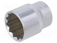 Socket; 12-angles,socket spanner; 27mm; 1/2"; Plating: chromium C.K