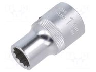 Socket; 12-angles,socket spanner; 11mm; 1/2"; Plating: chromium C.K