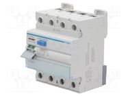 RCD breaker; Inom: 63A; Ires: 30mA; Max surge current: 250A; IP20 HAGER