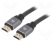 Cable; HDMI 2.0; HDMI plug,both sides; textile; 1m; black; 28AWG 