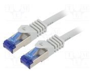 Patch cord; S/FTP; 6a; stranded; Cu; LSZH; grey; 5m; 26AWG; -20÷75°C LOGILINK