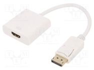 Adapter; DisplayPort 1.1; DisplayPort plug,HDMI socket; 0.1m GEMBIRD