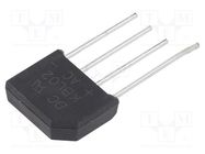 Bridge rectifier: single-phase; Urmax: 200V; If: 4A; Ifsm: 125A DC COMPONENTS