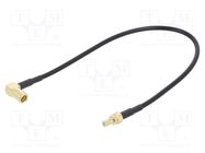 Cable; 0.2m; SMB male,SMB female; shielded; black 