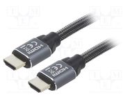 Cable; HDMI 2.0; HDMI plug,both sides; textile; 5m; black; 28AWG GEMBIRD