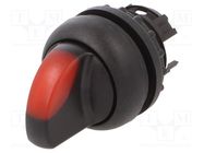 Switch: rotary; 22mm; Stabl.pos: 3; red; M22-FLED,M22-LED; IP67 EATON ELECTRIC