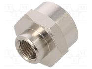 Muff; reductive; nickel plated brass; Input thread: G 1/8" PNEUMAT