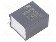 Capacitor: polypropylene; DC-Link; 5uF; Uoper: 1.1kVDC; 11.8A; THT KEMET